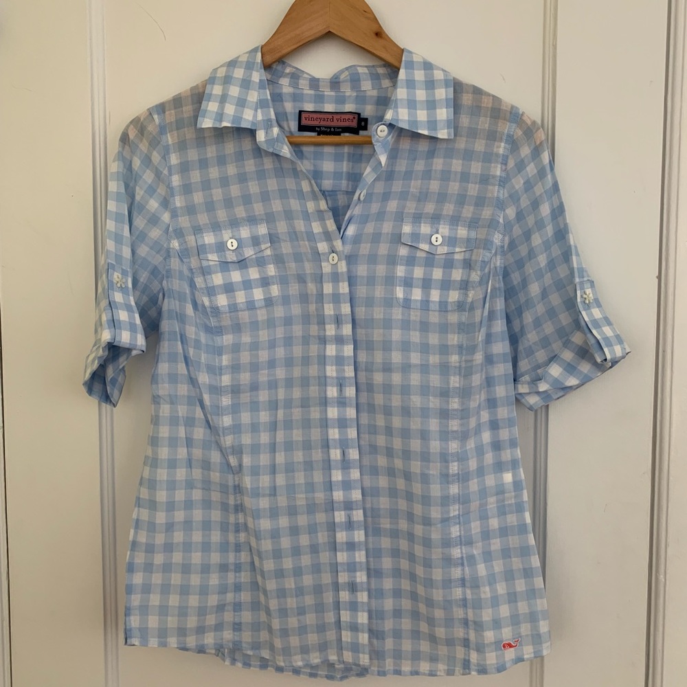 Vineyard Vines Sz8 short sleeve blouse
